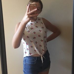 Cute Cherry Cropped Tank